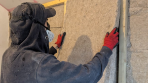 Wood fibre insulation to internal face of external walls